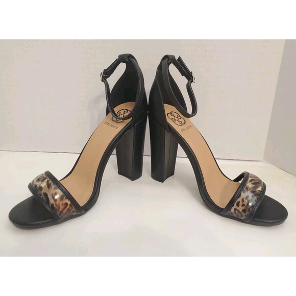 Rare Daisy Fuentes Rosaline Heels DF202418 Black Tortoise Size 8M EUC In Box - Picture 4 of 9